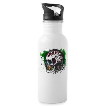 Fieses Monster Zombie Böse - Trinkflasche mit integriertem Trinkhalm - Weiß - Rechts