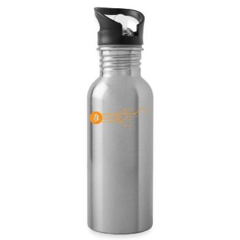 Bitcoin Blockchain - Water bottle with straw - silver - Right