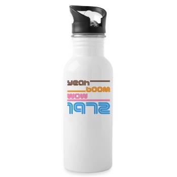 1972 Retro yes Boom Wow 1972 - Your Retro Style - Water bottle with straw - white - Right