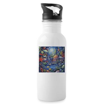 Aquarium - Water bottle with straw - white - Right