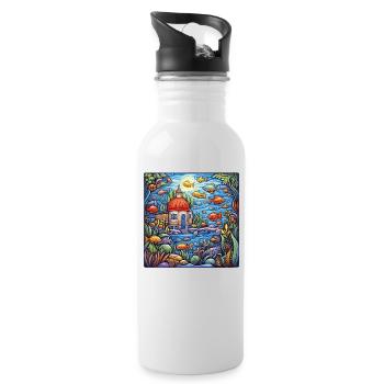 Aquarium - Water bottle with straw - white - Right