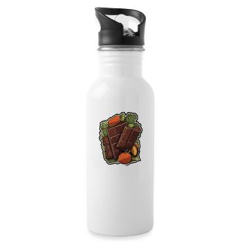 Chocolat - Indulgence minimaliste - Gourde avec paille intégrée - blanc - Droite