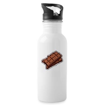 Barre chocolatée - Gourde avec paille intégrée - blanc - Droite