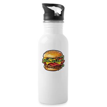 Euphorie du cheeseburger - Gourde avec paille intégrée - blanc - Droite