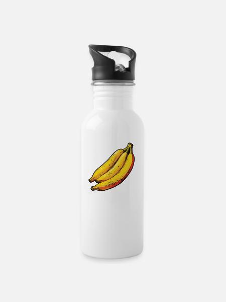 Le bonheur de la banane - Gourde avec paille intégrée - blanc