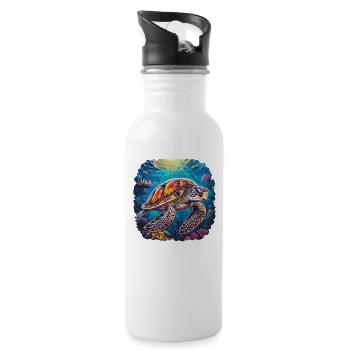 Harmonious Underwater Sonata - Water bottle with straw - white - Right