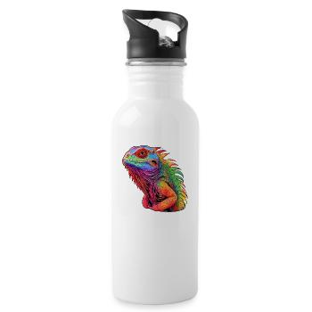 Iguana Radiation - Water bottle with straw - white - Right