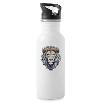 Tête de Lion Crinière de Lion - Gourde avec paille intégrée - blanc - Droite