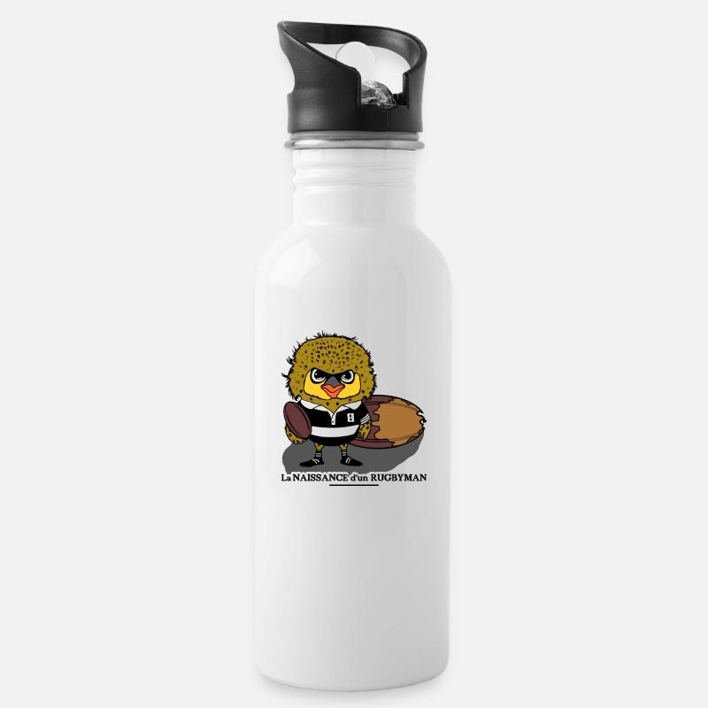 LA NAISSANCE D'UN RUGBYMAN ! - Gourde avec paille intégrée - blanc