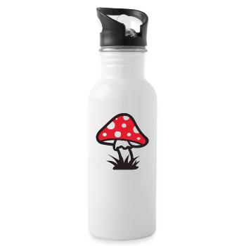 :: Champignon 2 :: muscimol :: - Gourde avec paille intégrée - blanc - Droite