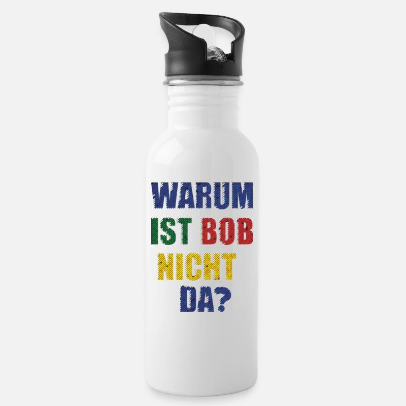 POURQUOI BOB N’EST-IL PAS LÀ ? - Gourde avec paille intégrée - blanc