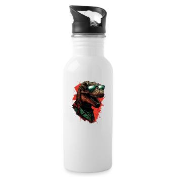Dinosaure T-Rex cool - Gourde avec paille intégrée - blanc - Droite