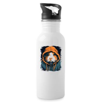 Cochon d’Inde Hip Hop Cool - Gourde avec paille intégrée - blanc - Droite