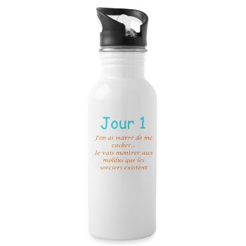 Day 1: Wizards Exist - Water bottle with straw - white - Right