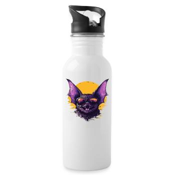 Funny Bat - Water bottle with straw - white - Right