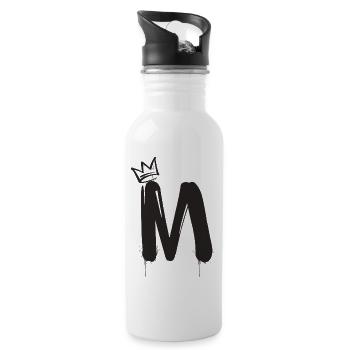 M - Trinkflasche mit integriertem Trinkhalm - Weiß - Rechts