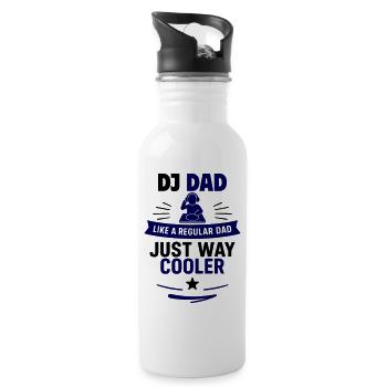 DJ Dad – Cool Father’s Day Gift - Water bottle with straw - white - Right