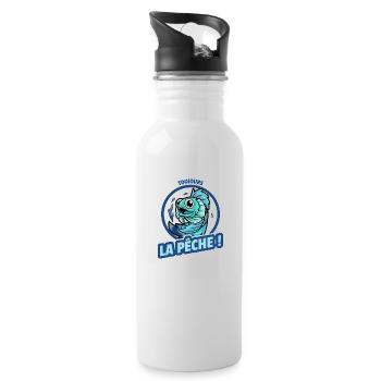 TOUJOURS LA PÊCHE ! - Gourde avec paille intégrée - blanc - Droite