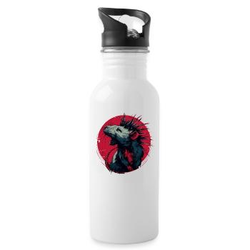 Punk Rock Rat - Water bottle with straw - white - Right