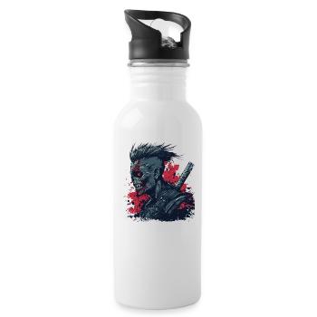 Zombie Ninja Punk - Water bottle with straw - white - Right