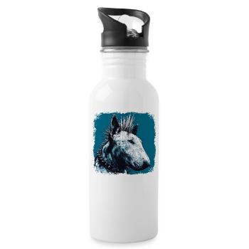 Punk Rock Bull Terrier - Gourde avec paille intégrée - blanc - Droite