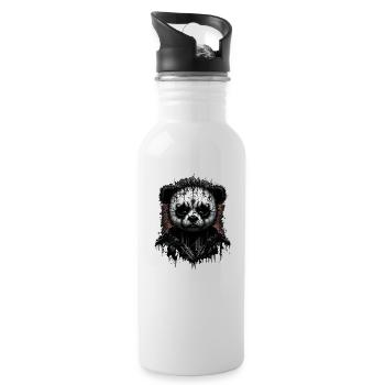Black metal Panda - Trinkflasche mit integriertem Trinkhalm - Weiß - Rechts
