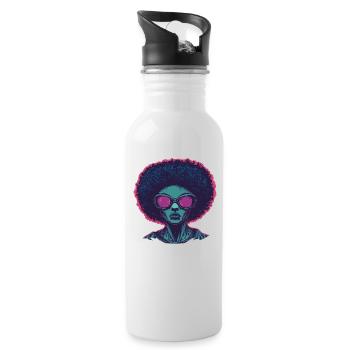 Disco - Trinkflasche mit integriertem Trinkhalm - Weiß - Rechts
