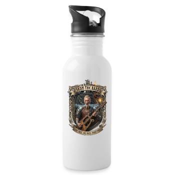 Skon der Barde - by Skon´s Rock & Metal - Trinkflasche mit integriertem Trinkhalm - Weiß - Rechts