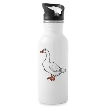 Gans - Trinkflasche mit integriertem Trinkhalm - Weiß - Rechts