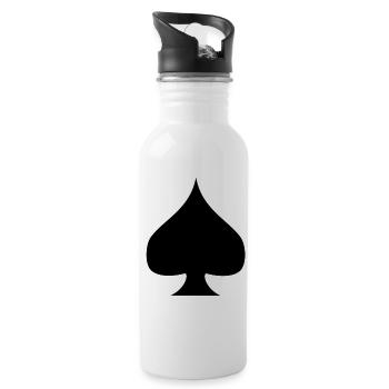 Pik Pique Spades - Trinkflasche mit integriertem Trinkhalm - Weiß - Rechts