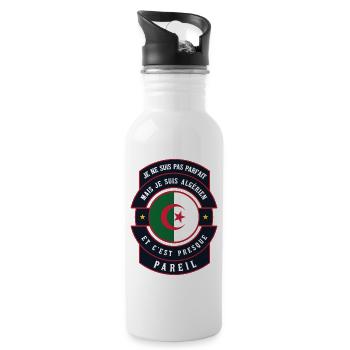 Je suis Algérien (Homme) - Gourde avec paille intégrée - blanc - Droite