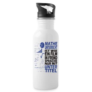 Math school student profession gift - Water bottle with straw - white - Right