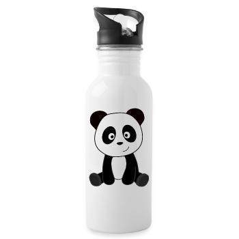 Panda panda bear animaux mignons enfants - Gourde avec paille intégrée - blanc - Droite