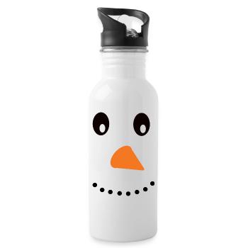 Bonhomme de neige - Gourde avec paille intégrée - blanc - Droite