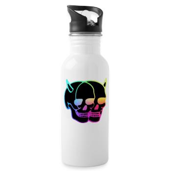 Demons - Skulls - Water bottle with straw - white - Right