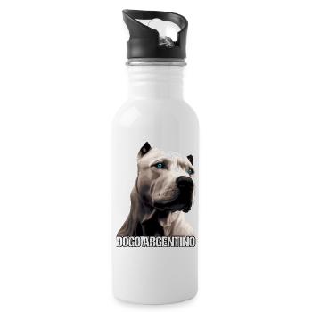 Dogo Argentino dog design for dog lovers - Water bottle with straw - white - Right