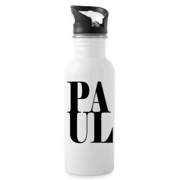 Paul Nom Prénom Police moderne Word Art - Gourde avec paille intégrée - blanc - Droite