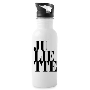 Juliette Nom Prénom Police moderne Word Art - Gourde avec paille intégrée - blanc - Droite