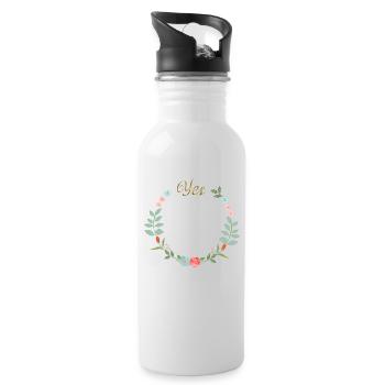 Yes - Trinkflasche mit integriertem Trinkhalm - Weiß - Rechts