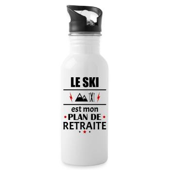 Le ski est mon plan de retraite, humour, noël - Gourde avec paille intégrée - blanc - Droite