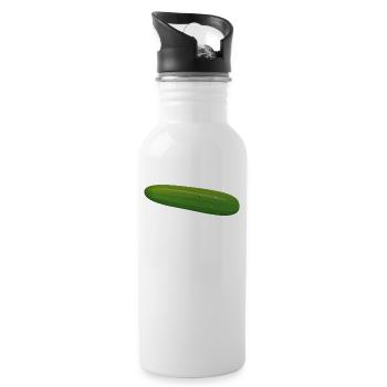 Gurke - Trinkflasche mit integriertem Trinkhalm - Weiß - Rechts