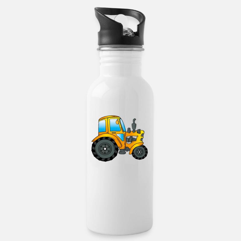 tracteur - Gourde avec paille intégrée - blanc