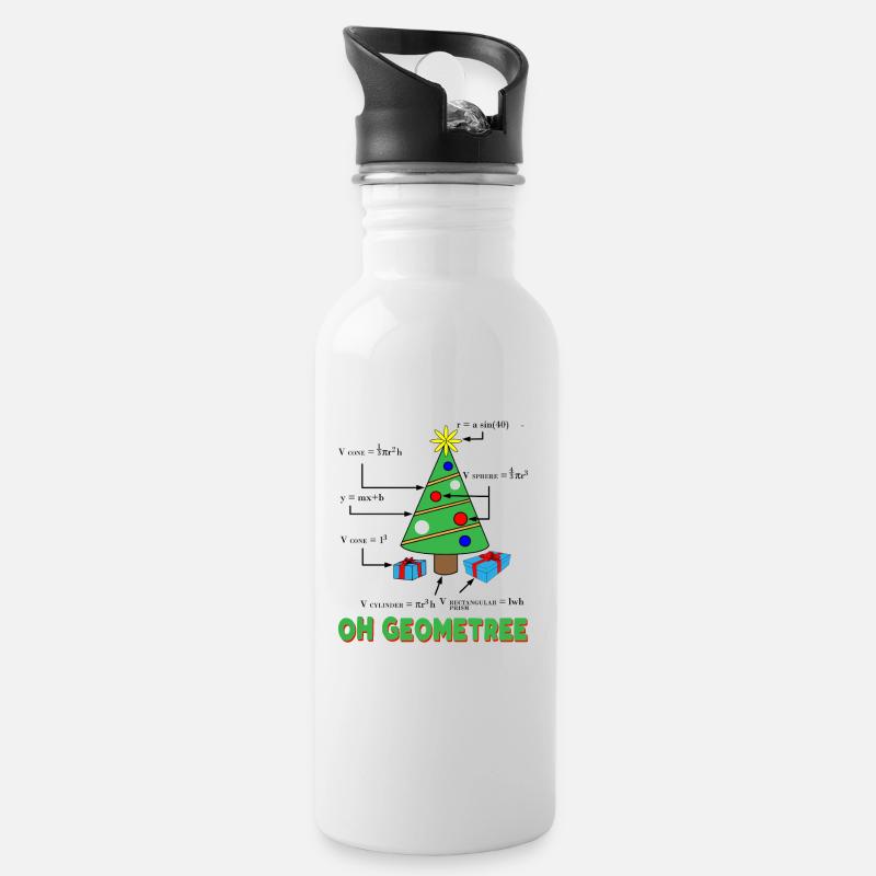 Geometrie Mathelehrer Mathe Weihnachten - Trinkflasche mit integriertem Trinkhalm - Weiß