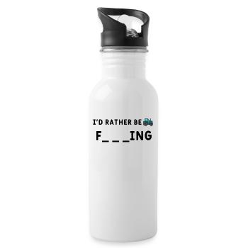 Farmer tractor - Water bottle with straw - white - Right