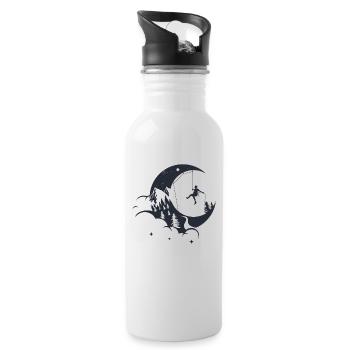 Climbing rock climbing moon - Water bottle with straw - white - Right