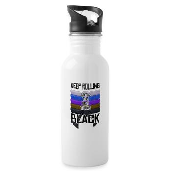 Brazilian Jiu-Jitsu Keep Rolling Belt Turns Black - Trinkflasche mit integriertem Trinkhalm - Weiß - Rechts
