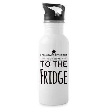I Followed My Heart And It Led Me To The Fridge - Water bottle with straw - white - Right
