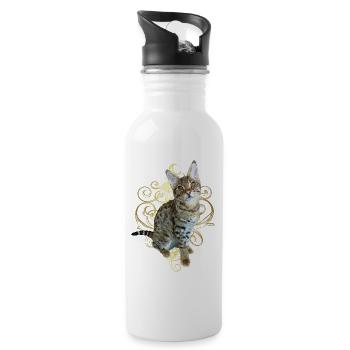 Tabby - Trinkflasche mit integriertem Trinkhalm - Weiß - Rechts
