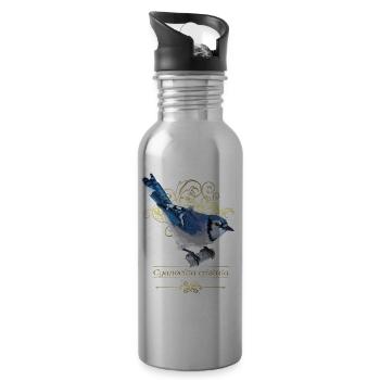 Blue Chara - Water bottle with straw - silver - Right