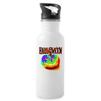 HELLOWEEN REGENBOGEN - Trinkflasche mit integriertem Trinkhalm - Weiß - Rechts